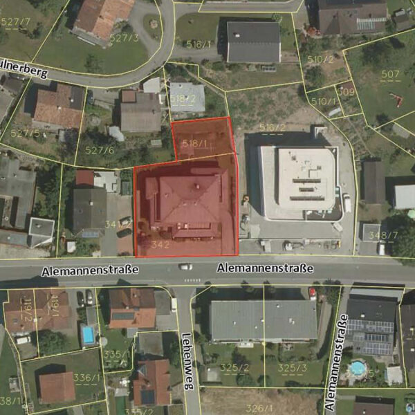 4-Zimmer-Wohnung mit 106 m2 in Sulz - Katasterplan - Amann Immobilien