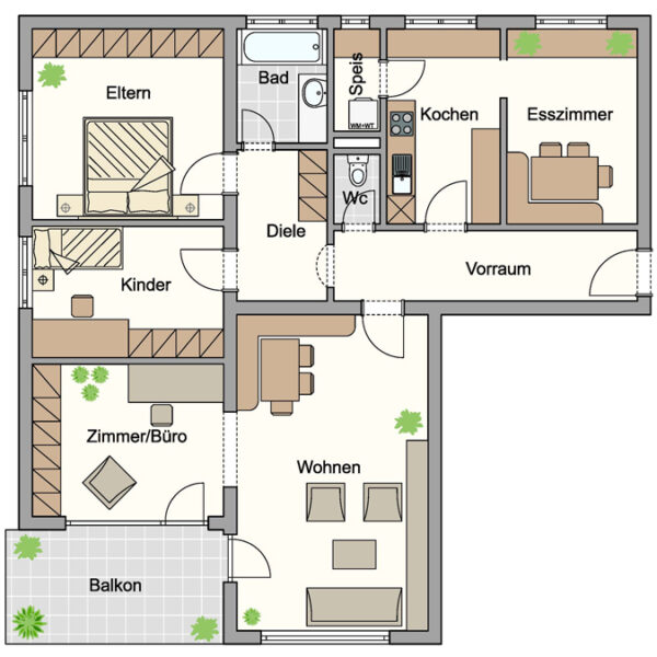 4-Zimmer-Wohnung mit Aussicht in Feldkirch Levis - Grundrissplan - Amann Immobilien