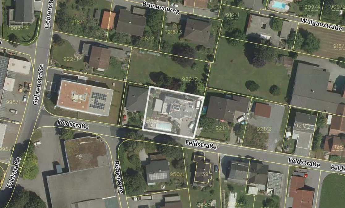 Modernes Wohnen und Arbeiten in einem Haus - Weiler - Katasterplan - Amann Immobilien