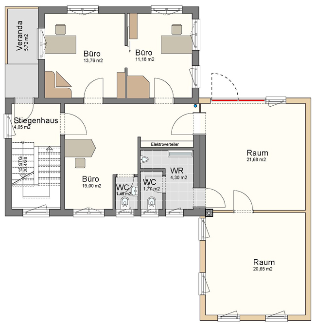 Wohn- und Geschäftshaus in Feldkirch-Altenstadt - Grundrissplan Erdgeschoss - Amann Immobilien