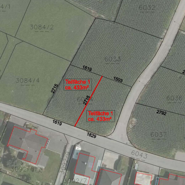 Baugrundstücke in Koblach - Teilungsvorschlag - Amann Immobilien