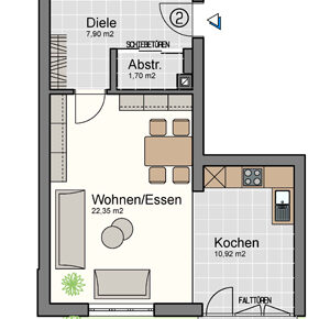 Geräumige und helle 2-Zimmer-Wohnung in Rankweil - Grundrissplan - Amann Immobilien