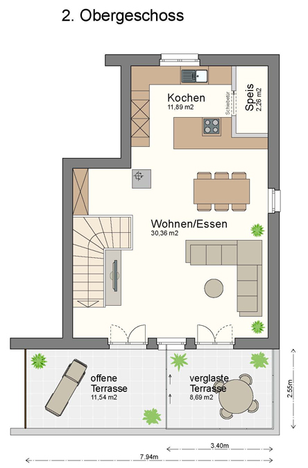 Attraktive 4-Zimmer-Wohnung in Rankweil - Grundrissplan 2. OG - Amann Immobilien