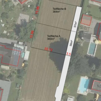 Baugrund in variablen Größen in Feldkirch-Altenstadt - Teilungsvariante mit 3 Grundstücken - Amann Immobilien