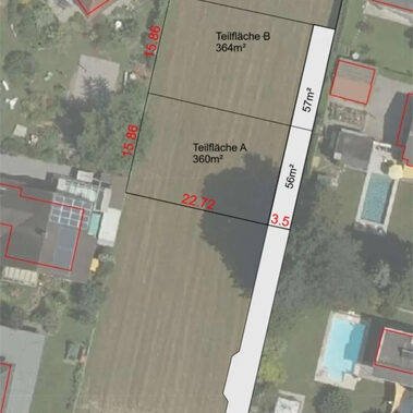 Baugrund in variablen Größen in Feldkirch-Altenstadt - Teilungsvariante mit 3 Grundstücken - Amann Immobilien