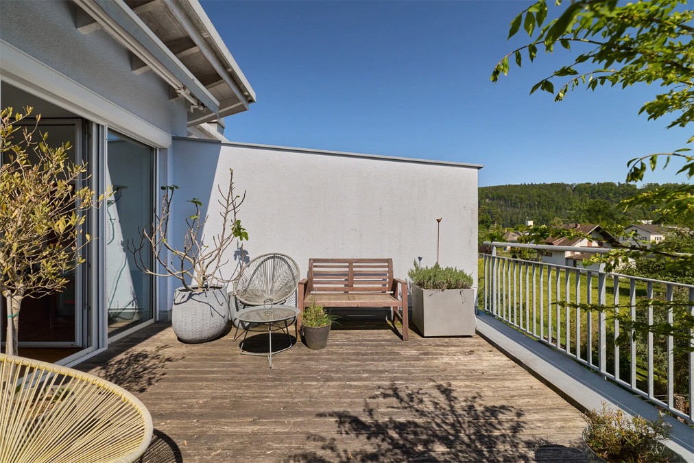 Reihenhaus in Feldkirch in ruhiger Lage am Waldrand - Terrasse - Amann Immobilien