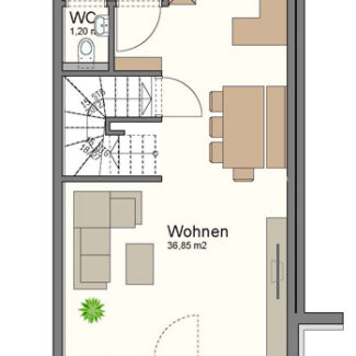 Reihenhaus in Feldkirch in ruhiger Lage am Waldrand - Grundrissplan EG - Amann Immobilien