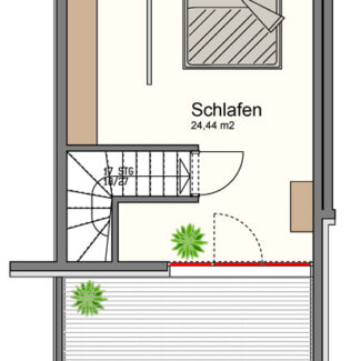 Reihenhaus in Feldkirch in ruhiger Lage am Waldrand - Grundrissplan DG - Amann Immobilien