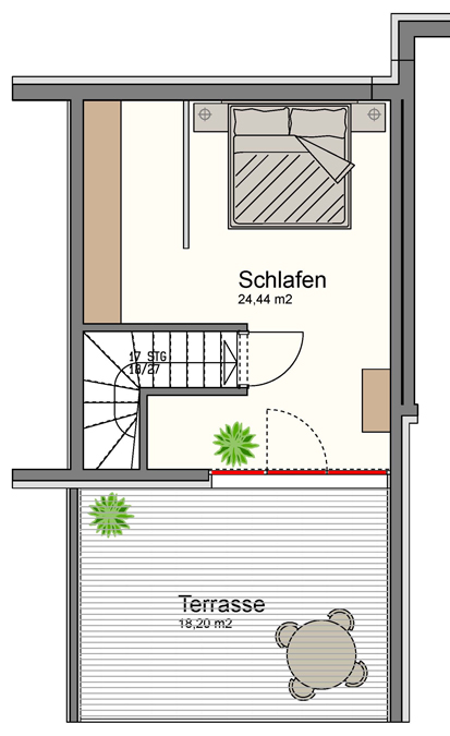 Reihenhaus in Feldkirch in ruhiger Lage am Waldrand - Grundrissplan DG - Amann Immobilien