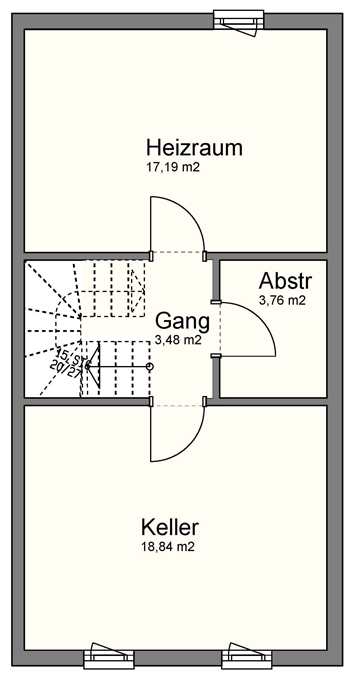 Reihenhaus in Feldkirch in ruhiger Lage am Waldrand - Grundrissplan KG - Amann Immobilien