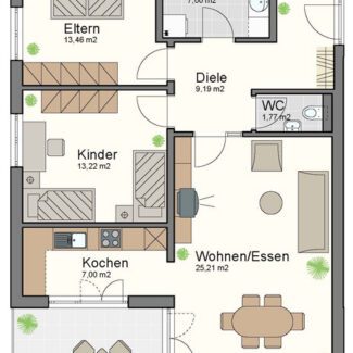Super 3-Zi-Wohnung in Rankweil - Grundriss - Amann Immobilien