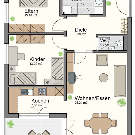 Super 3-Zi-Wohnung in Rankweil - Grundriss - Amann Immobilien