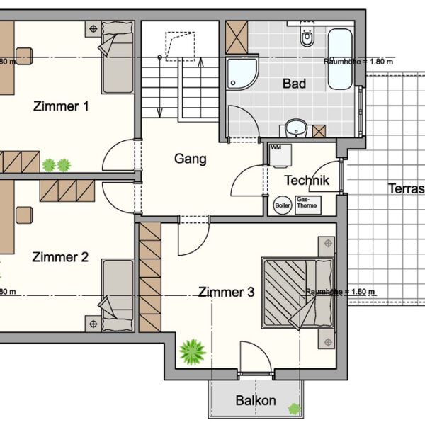 Einfamilienhaus in zentraler Lage in Hohenems - Grundrissplan Obergeschoss - Amann Immobilien