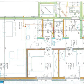 Gepflegte 4-Zi-Gartenwohnung in Lustenau - Grundrissplan bemaßt - Amann Immobilien